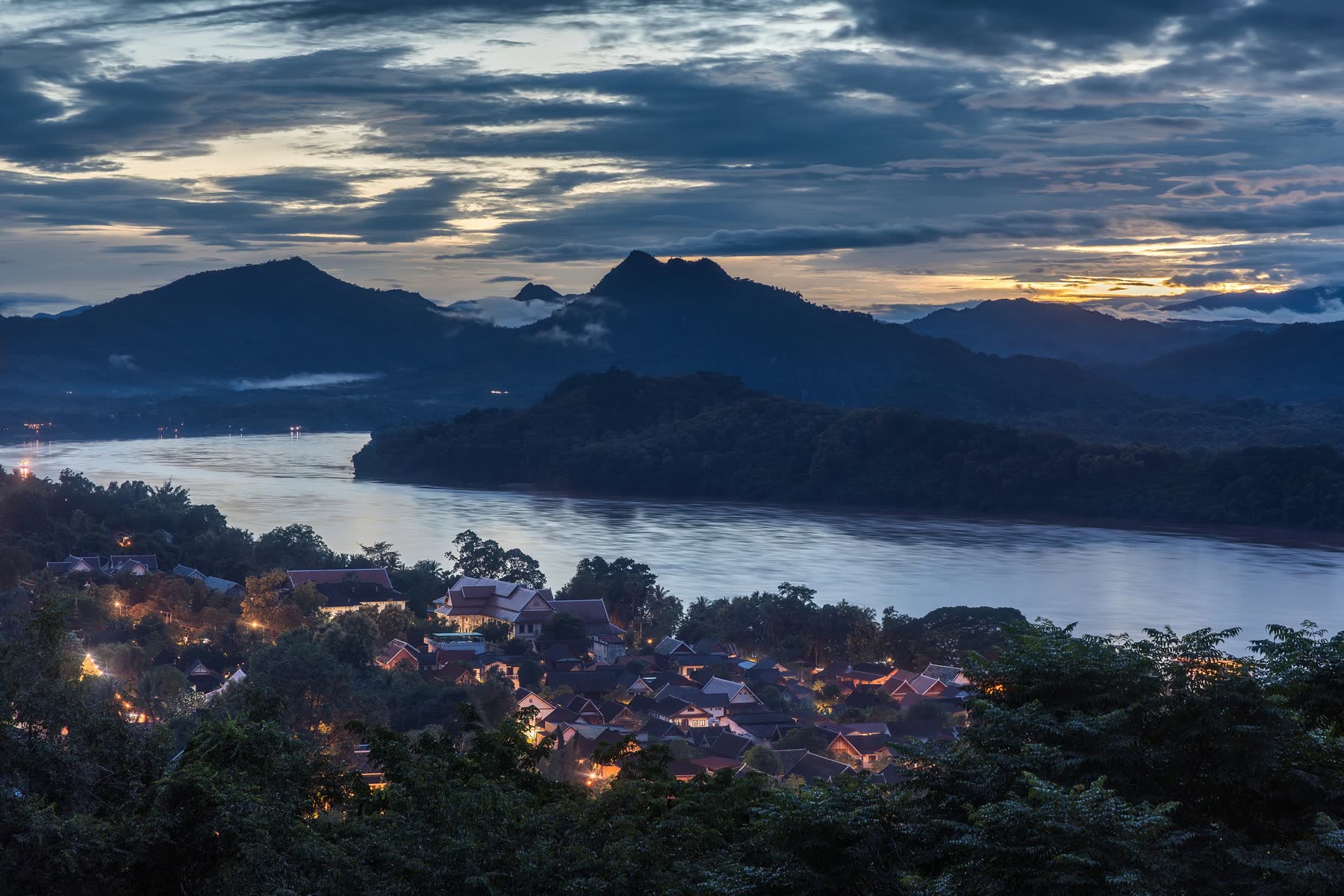 Luang Prabang and the Mekong at dusk