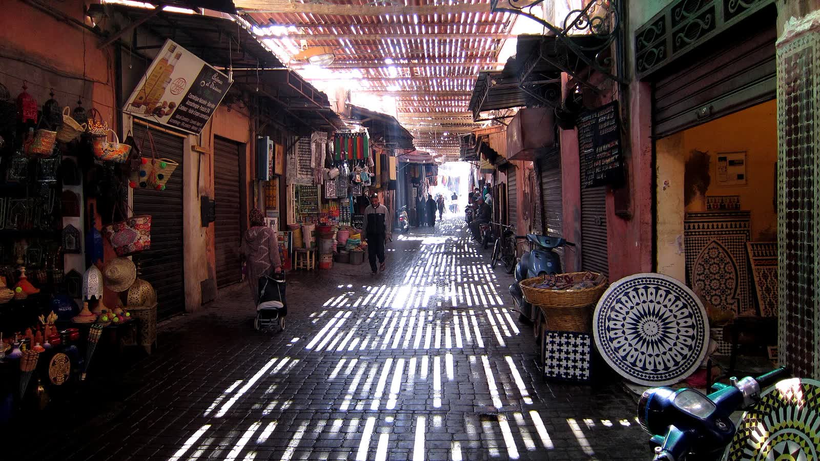 Covered souk lane, Marrakech medina